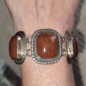 Polished Mahogany Obsidian & Sterling Silver Bracelet